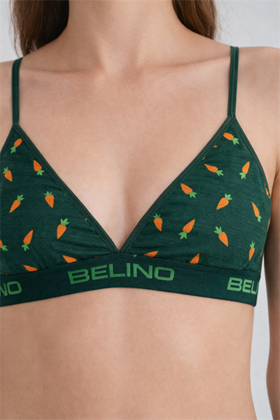 Desenli Kadın Slip Külot ve destekleyici pedli bralet takım- carrot charm 