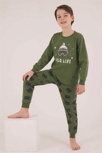 Rolypoly Erkek Çocuk Koyu Yeşil Pijama Takımı
