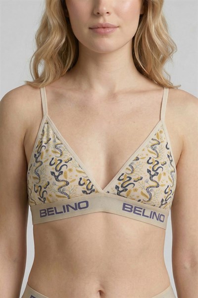Desenli Kadın Slip Külot ve destekleyici pedli bralet takım- Snake Game