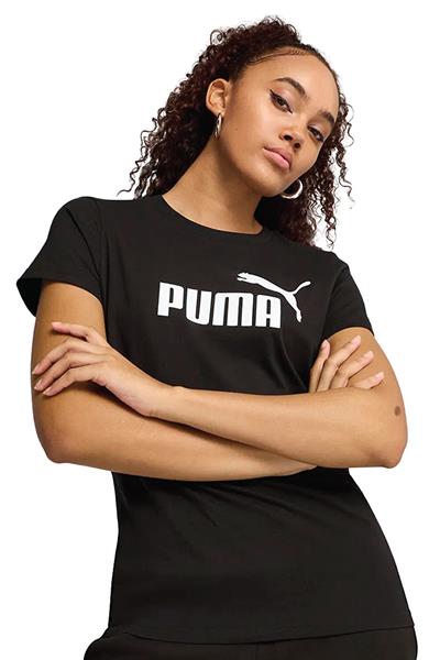 Puma ESS No.1 Logo Tee Kadın Baskılı T-Shirt Siyah Renk
