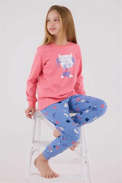 Rolypoly Kız Çocuk Neon Pembe Pijama Takımı