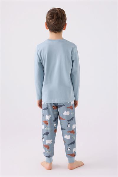 Rolypoly Erkek Çocuk Kışlık İkili Pijama Takım Soft Yeşil
