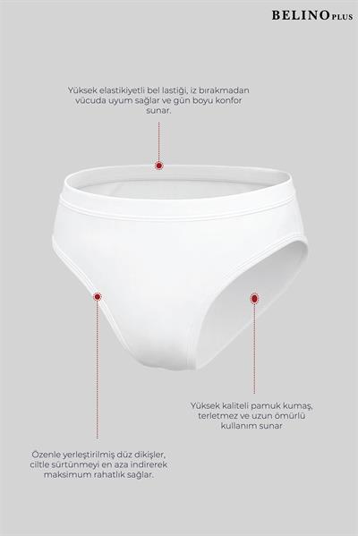 Penye Likralı 6 Adet Beyaz Düz Renk Kız Çocuk Silip