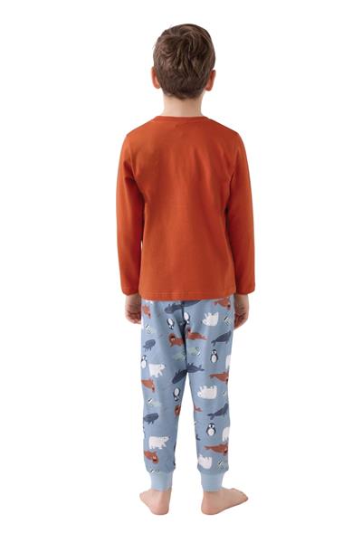 Rolypoly Erkek Çocuk Kiremit Pijama Takımı	