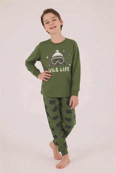 Rolypoly Erkek Çocuk Koyu Yeşil Pijama Takımı