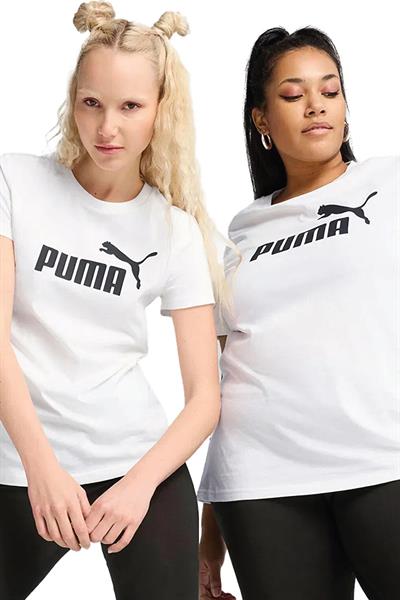 Puma ESS No.1 Logo Tee Kadın Baskılı T-Shirt Beyaz Renk
