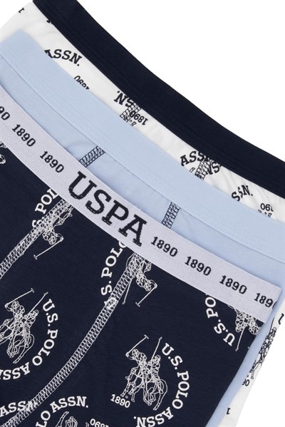 U.S. Polo Assn. Erkek Çocuk Desenli 3lü Boxer Set Renkli US2245