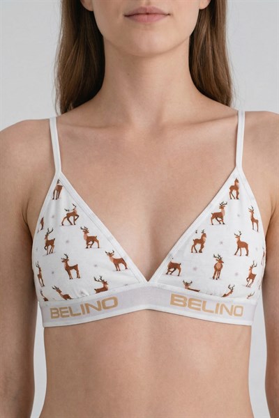Desenli Kadın Slip Külot ve destekleyici pedli bralet takım- deer charm 