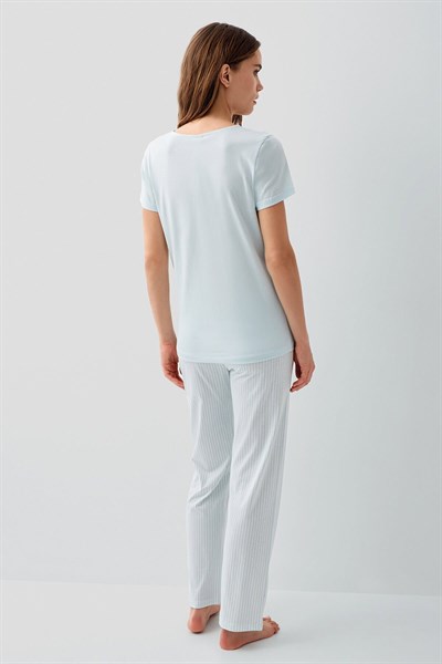 Kadın Mavi Pijama Takım PC9202-S-V2