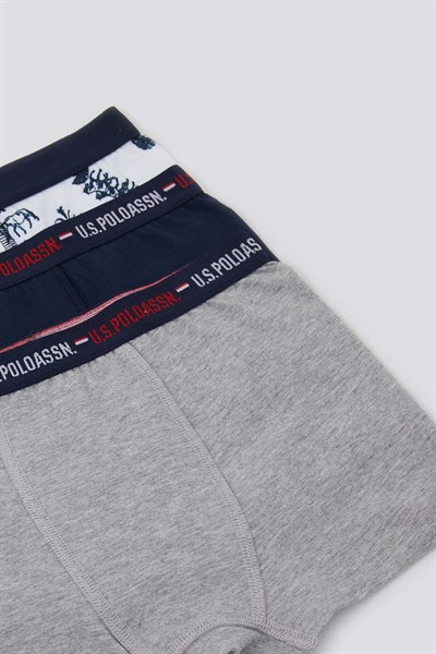 U.S. Polo Assn.Erkek Çocuk 3 Lü Beyaz Boxer US1372-C-V2