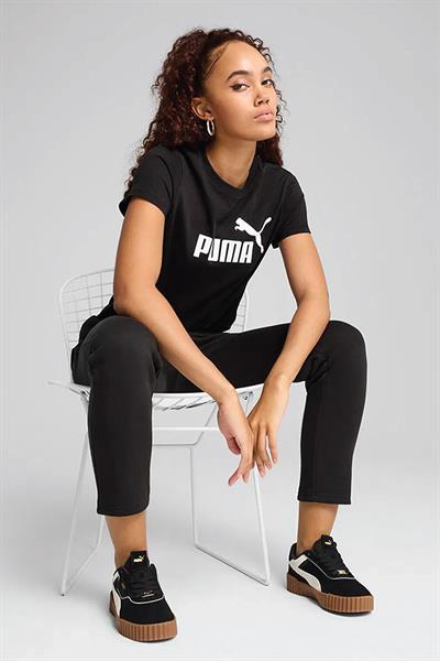 Puma ESS No.1 Logo Tee Kadın Baskılı T-Shirt Siyah Renk