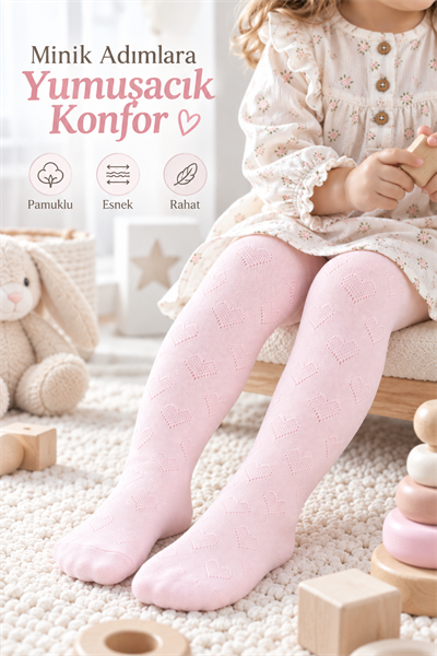 3 Lü Paket Jakar Desenli Kız Bebek Pamuklu Külotlu çorap			
