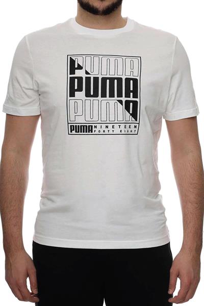 Puma Graphics Box Erkek Beyaz Günlük Stil T-Shirt