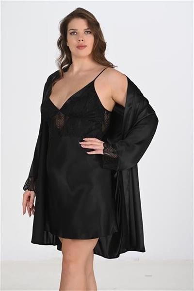 2li Siyah Sabahlık Takımı Bigsize 6213