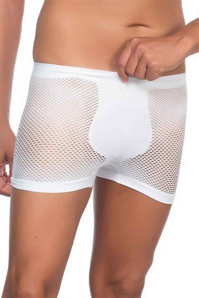 Beyaz MI Emay 2106 Fileli Soft Erkek Boxer