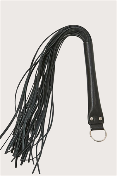 Deri Fantezi Harness Siyah Kırbaç