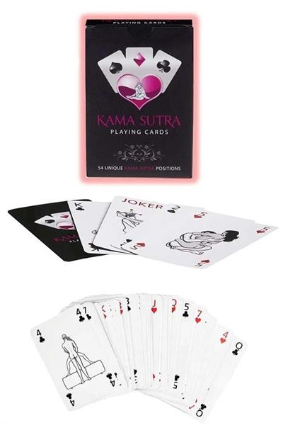 Sexy Görselli Oyun Kartı Kama Sutra 7li Kırmızı Siyah Harness Set