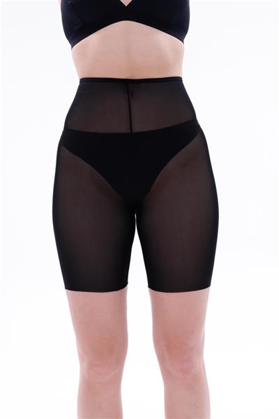 Siyah MI EMAY 2705 Lazer Tül Toparlayıcı Paçalı Boxer Hayalet Korse