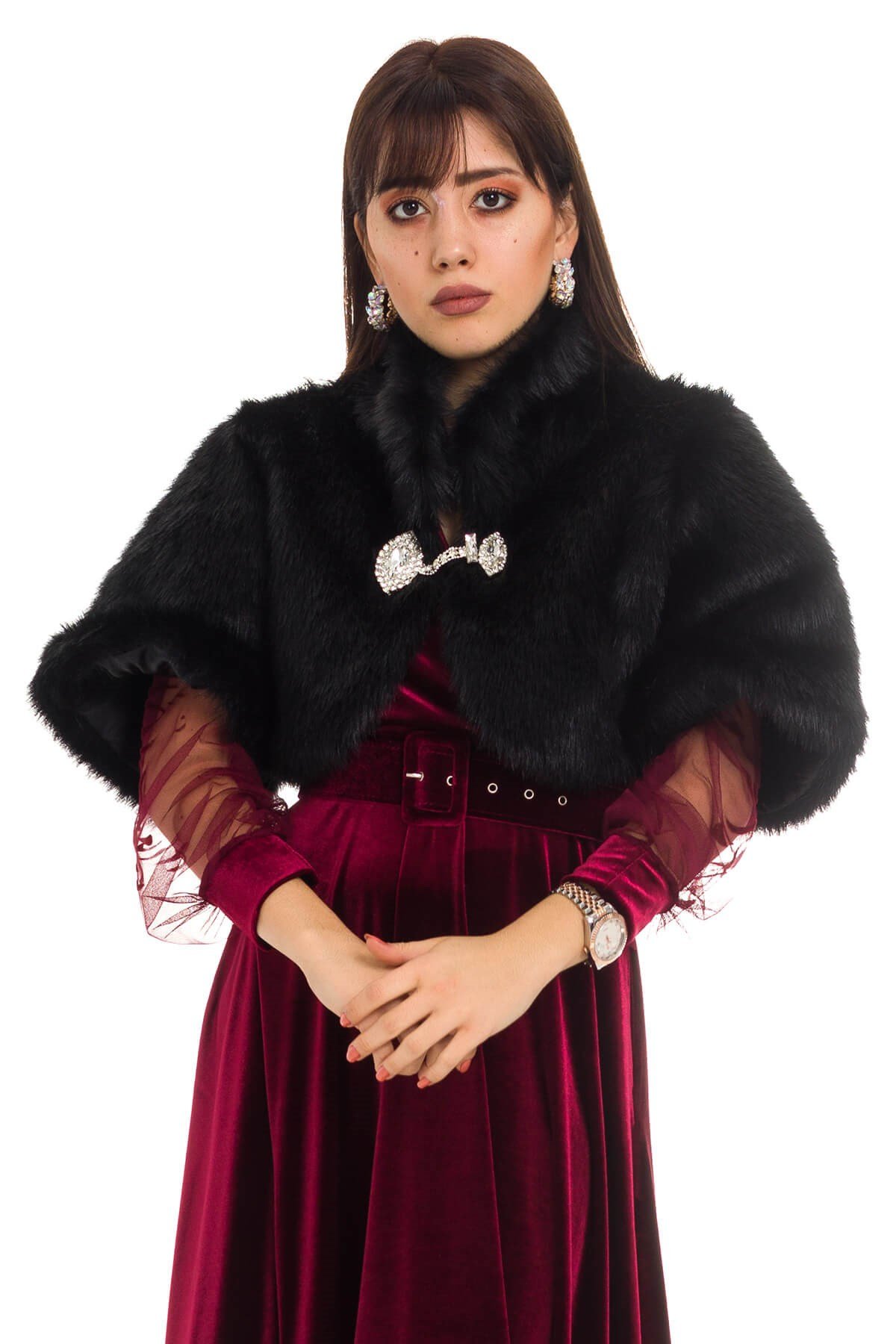 300 Zincir Taş Broşlu Etol Kürklü Ceket