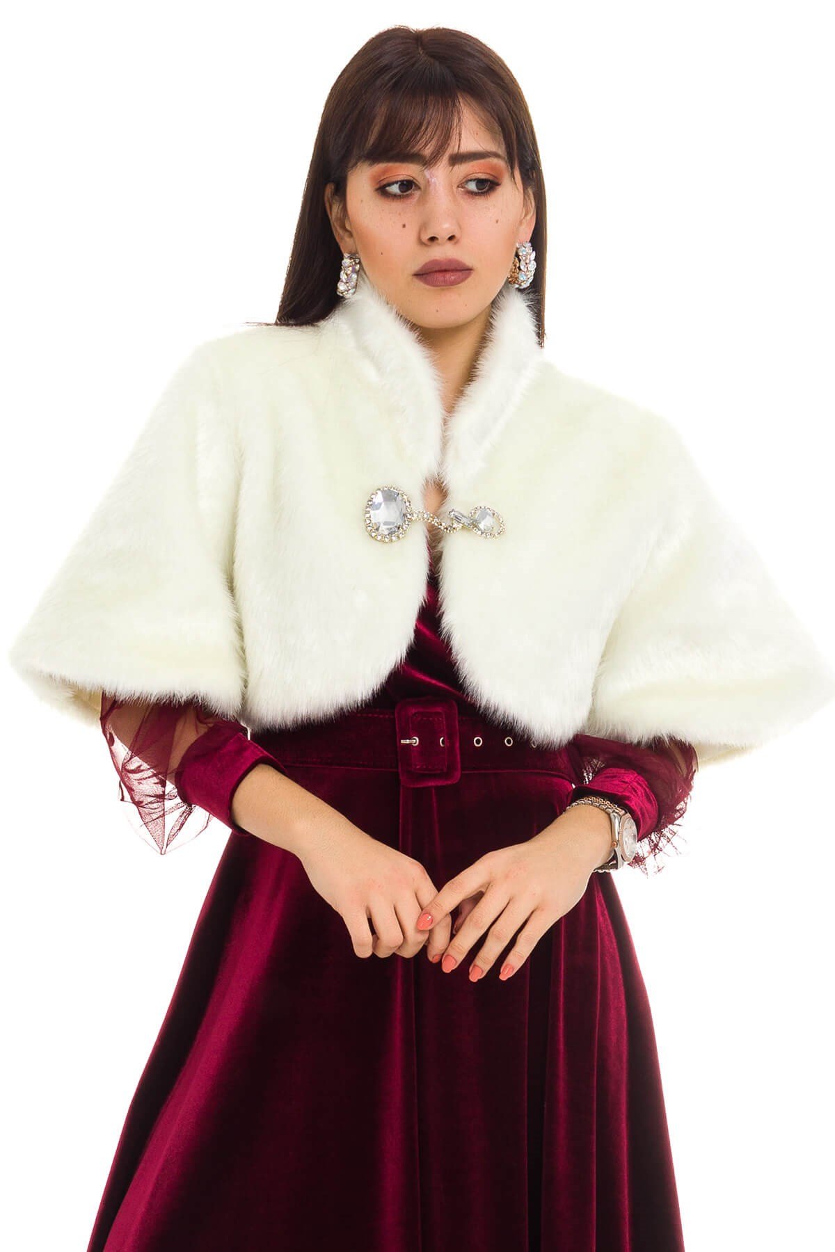 300 Zincir Taş Broşlu Etol Kürklü Ceket