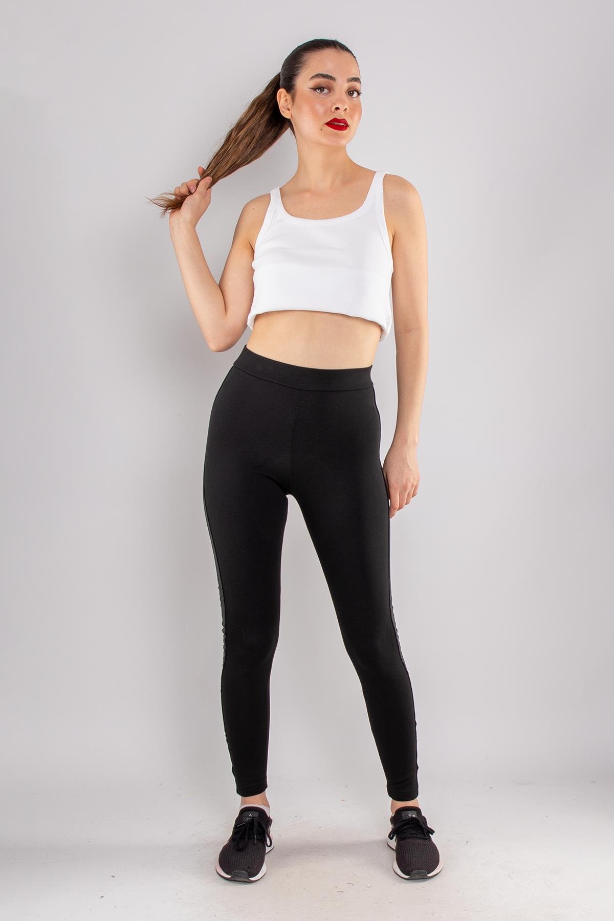 4307 Yanı Şerit Mat Deri Şardonlu Çelik Tayt