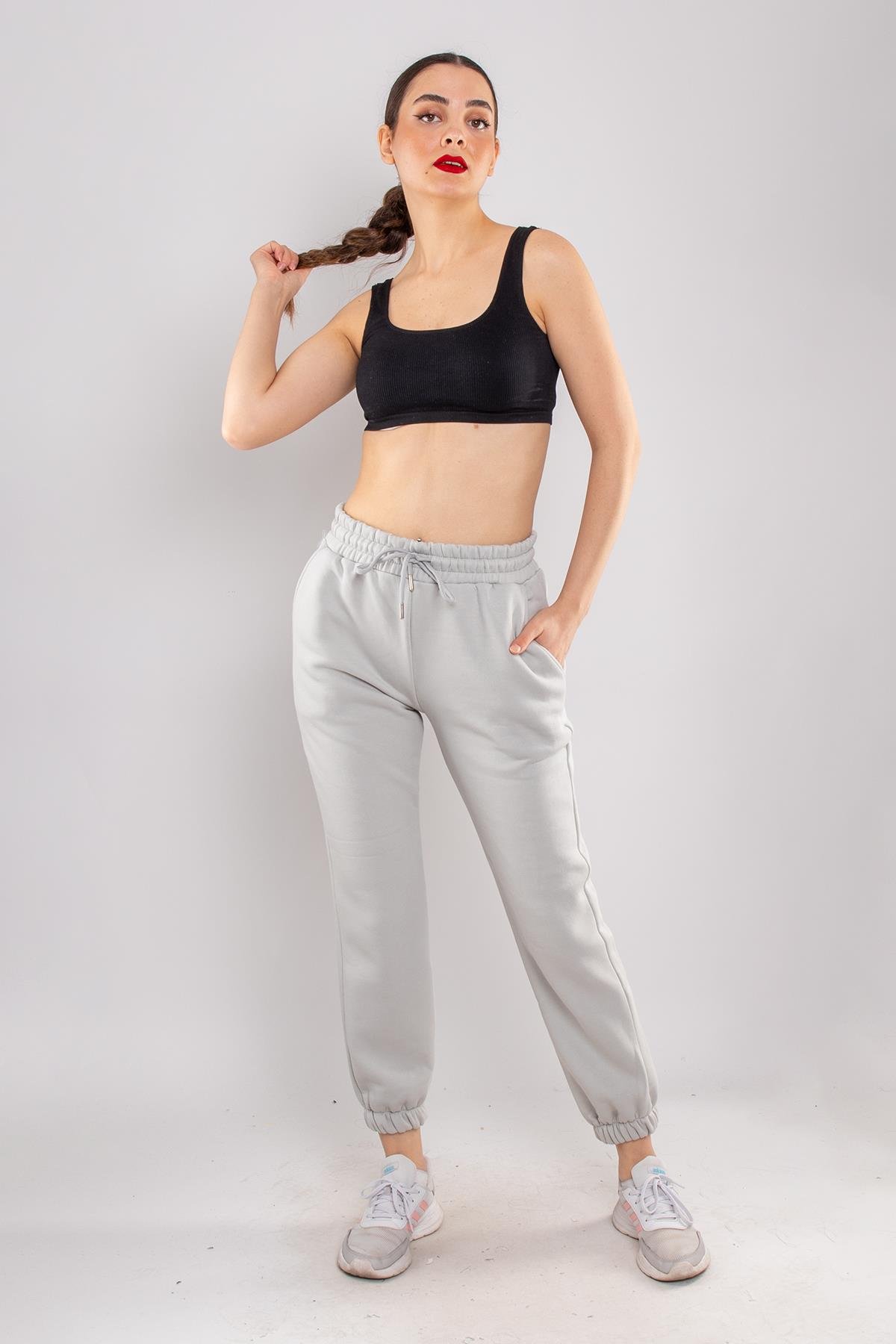 5132 Beli İpli Paça Lastikli İçi Şardonlu Eşofman