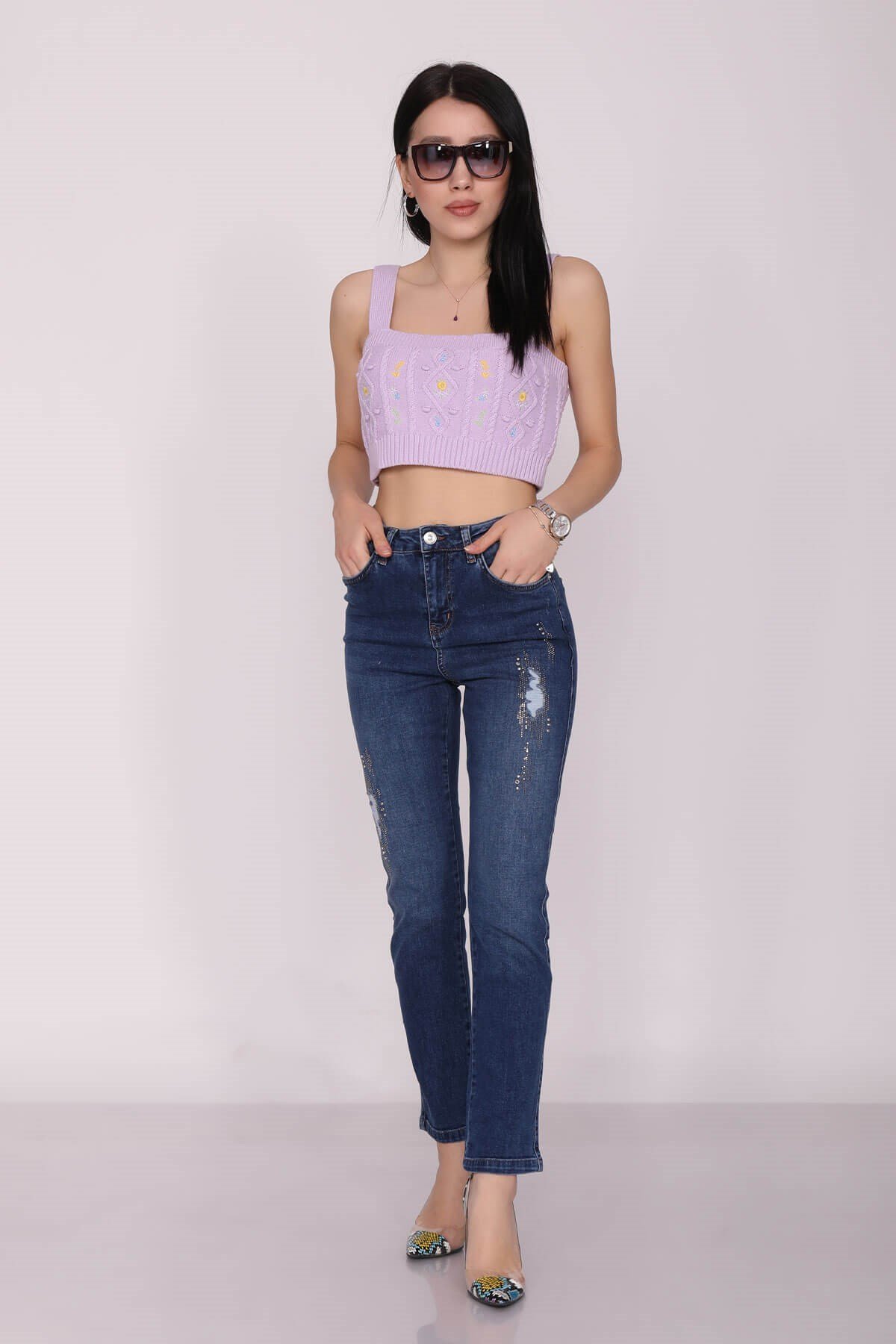 5490 BB MİA DESTROY LAZERLİ TAŞLI KOT PANTOLON