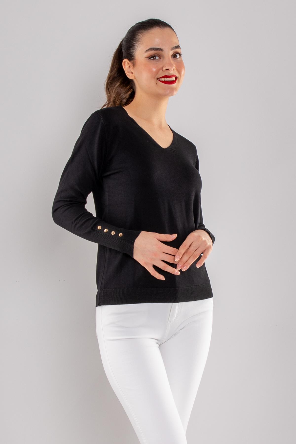 751 Vyaka Kol Aksesuarlı Merserize Kadın Triko