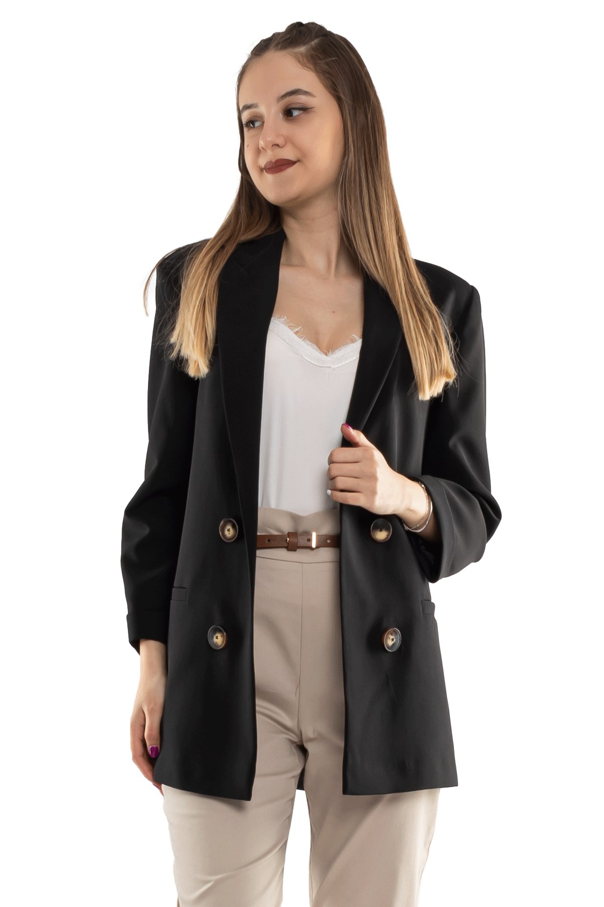 90491 4 Düğme Blazer Tunik Ceket