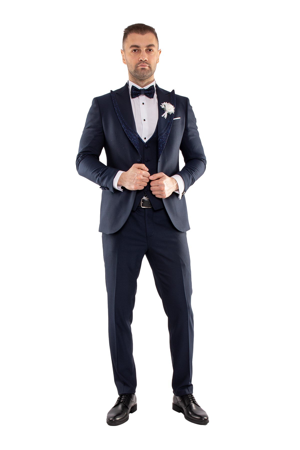 JK36SF18M038 Slimfit 6 Drop Papyonlu Yelekli Damatlık