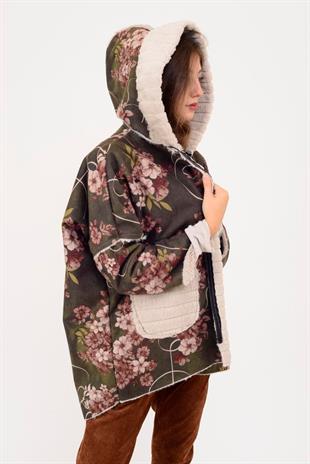 10299-18 Nergis Desen İçi Polarlı Nubuk Kaban