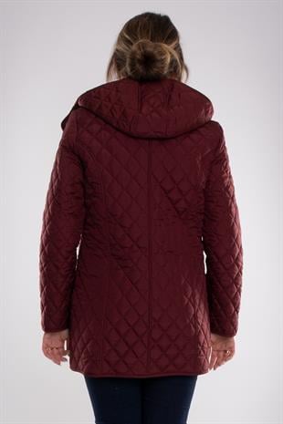 1060 Battal Beden İçi Kürklü Kapitone Kadın Mont