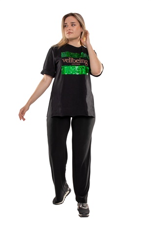 11688 Büyük Beden YükselBel Buzi Bol Paça Pantolon