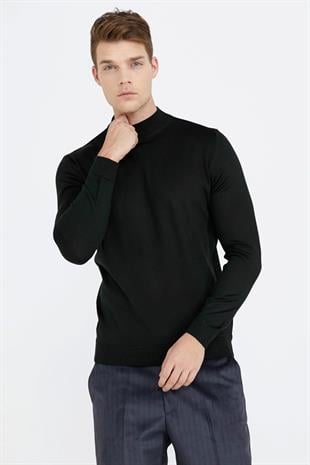 12108 Yarım Balıkçı Yünlü Triko Erkek Kazak