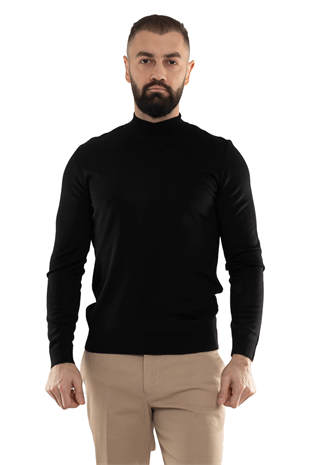 12108 Yarım Balıkçı Yünlü Triko Erkek Kazak