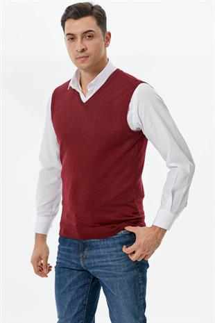 12109 Yünlü V Yaka Erkek Triko Süveter