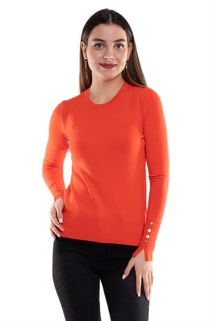 1267 Bisiklet Yaka Kol Ortası Droplu Kadın Kazak