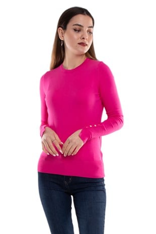 1267 Bisiklet Yaka Kol Ortası Droplu Kadın Kazak