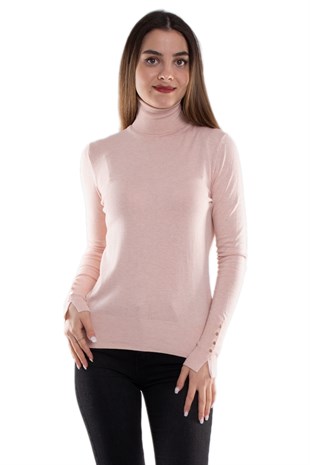 1268 Balıkçı Yaka Kolu Droplu Kadın Kazak