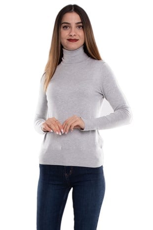 1268 Balıkçı Yaka Kolu Droplu Kadın Kazak