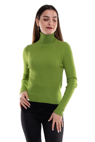 1297 Balıkçı Yaka Fitilli Basic Kadın Kazak