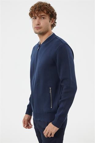 14292 Dikyaka Fermuarlı Kapitone Erkek Triko Mont