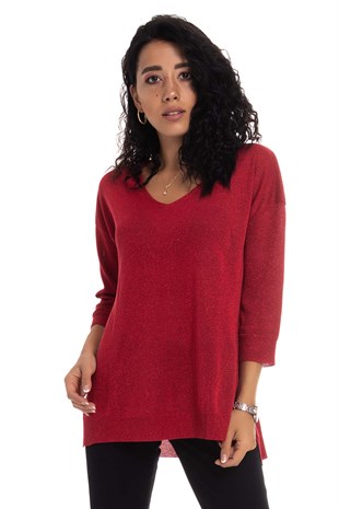 158 Vyaka Simli Truvakar Kol İnce Triko Bluz