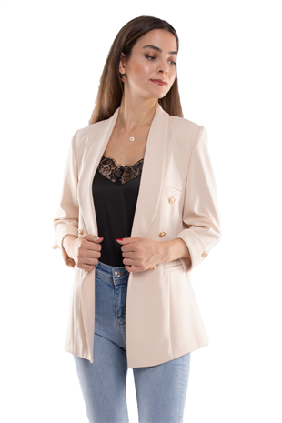 1825 Truvakar Kol Gold Düğmeli Blazer Ceket