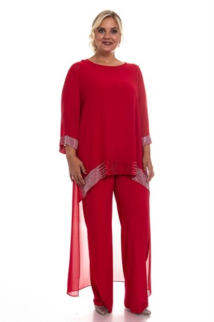 1901 BB Pelerinli Taş Baskılı Tulum