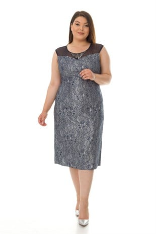 1917 BB KENDİNDEN DESENLİ KISA ABİYE ELBİSE