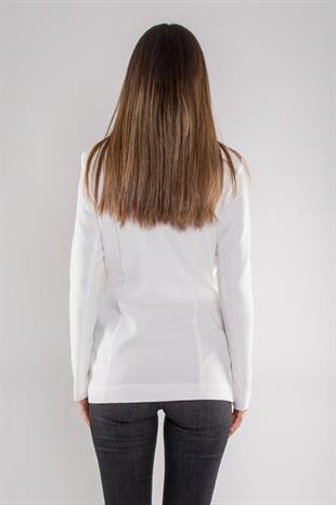 1942 Tek Düğme Cep Broşlu Kapaklı Kadın Ceket