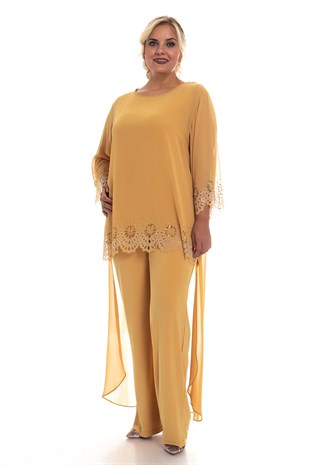 2010 BB Lazer Kesim Taş Detay Pelerinli Tulum