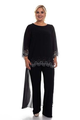 2010 BB Lazer Kesim Taş Detay Pelerinli Tulum