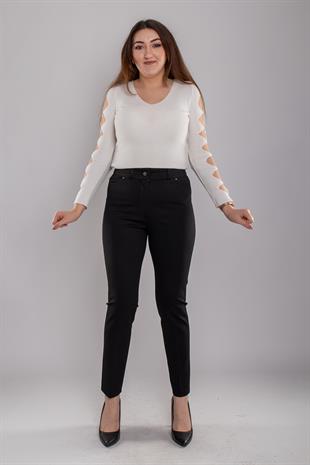 2032 5 Cep Zımba Detaylı Büyük Beden Pantolon